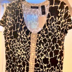 Liz Claiborne Short Floral Sleeve top - Size ~ Large